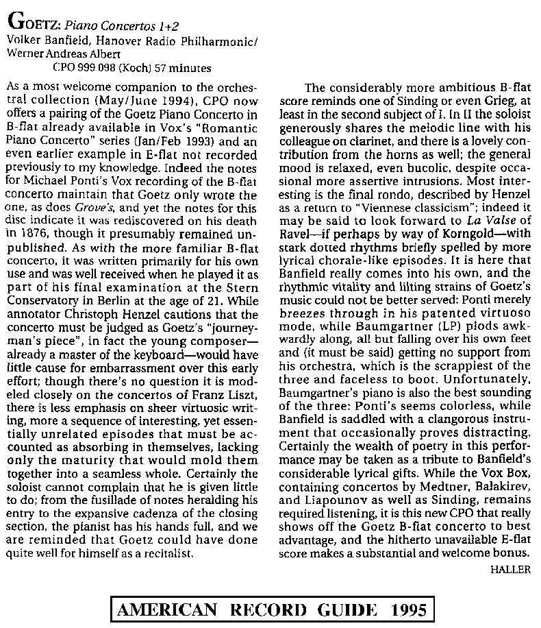 American Record Guide 1995